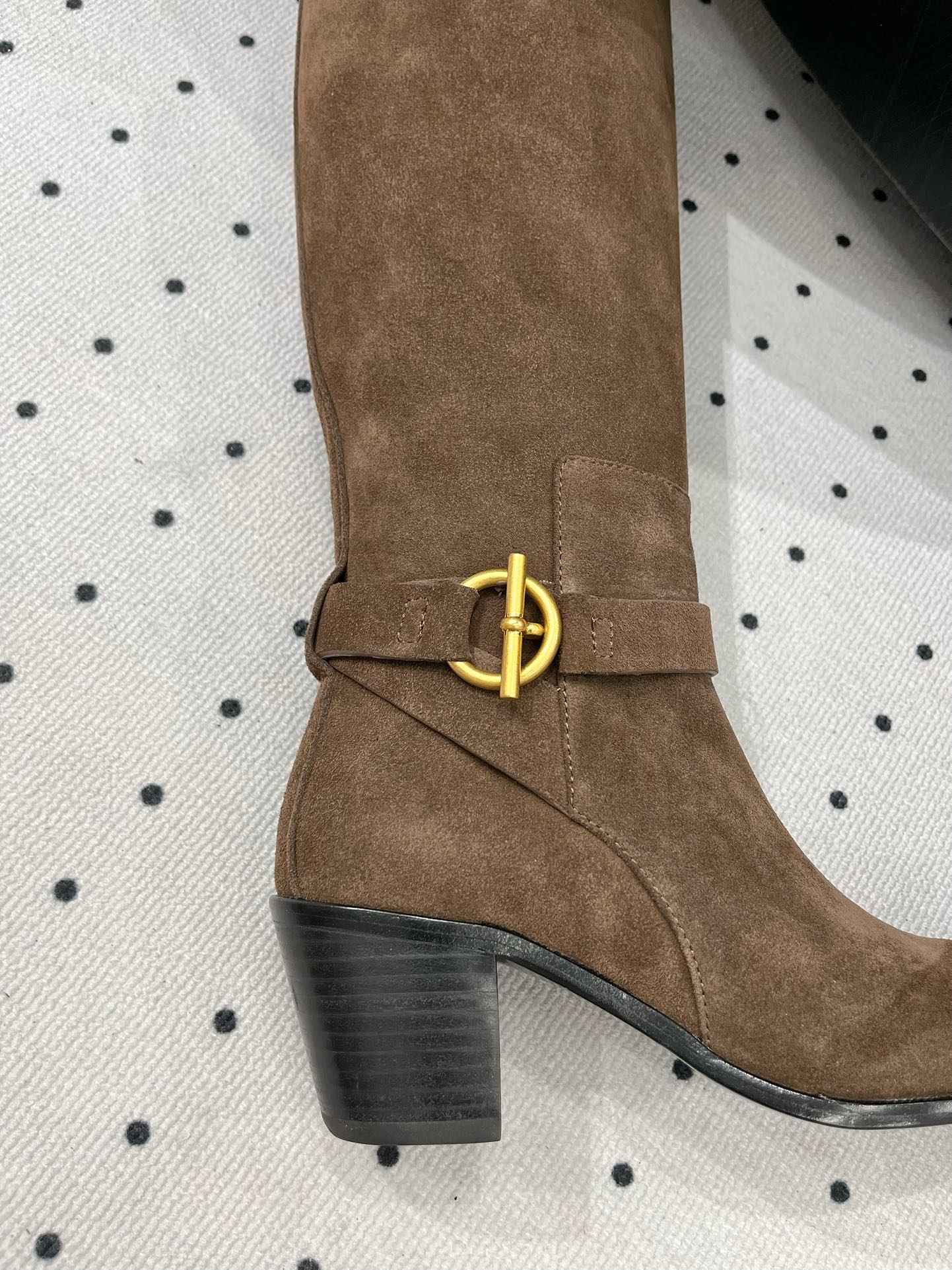HERMES JUSTINE BOOT 6 CM IN CHOCOLATE BROWN SUEDE