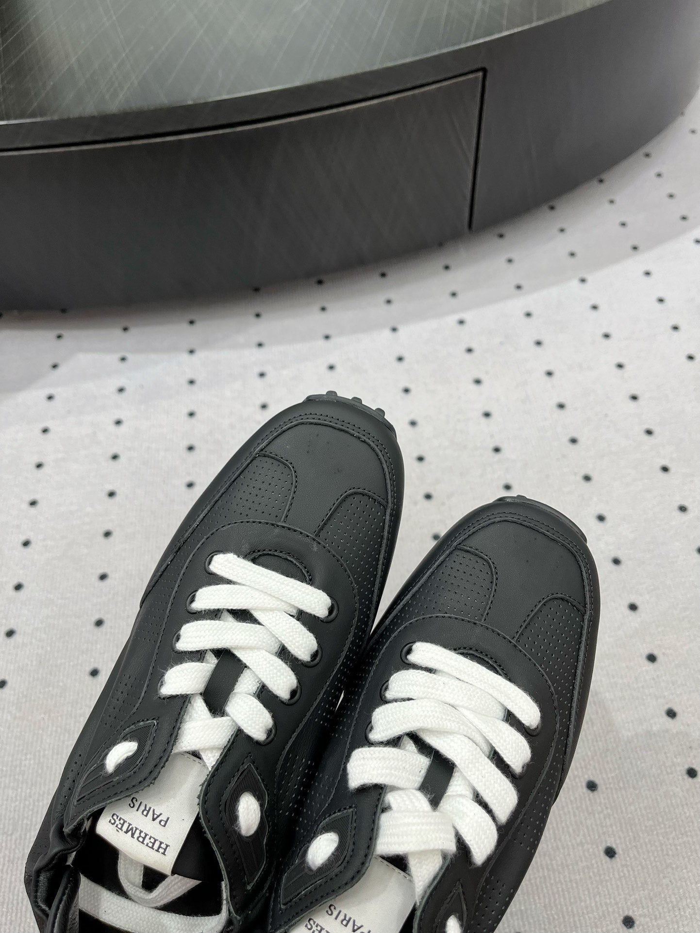 HERMES TRAIL SNEAKER IN BLACK CALFSKIN