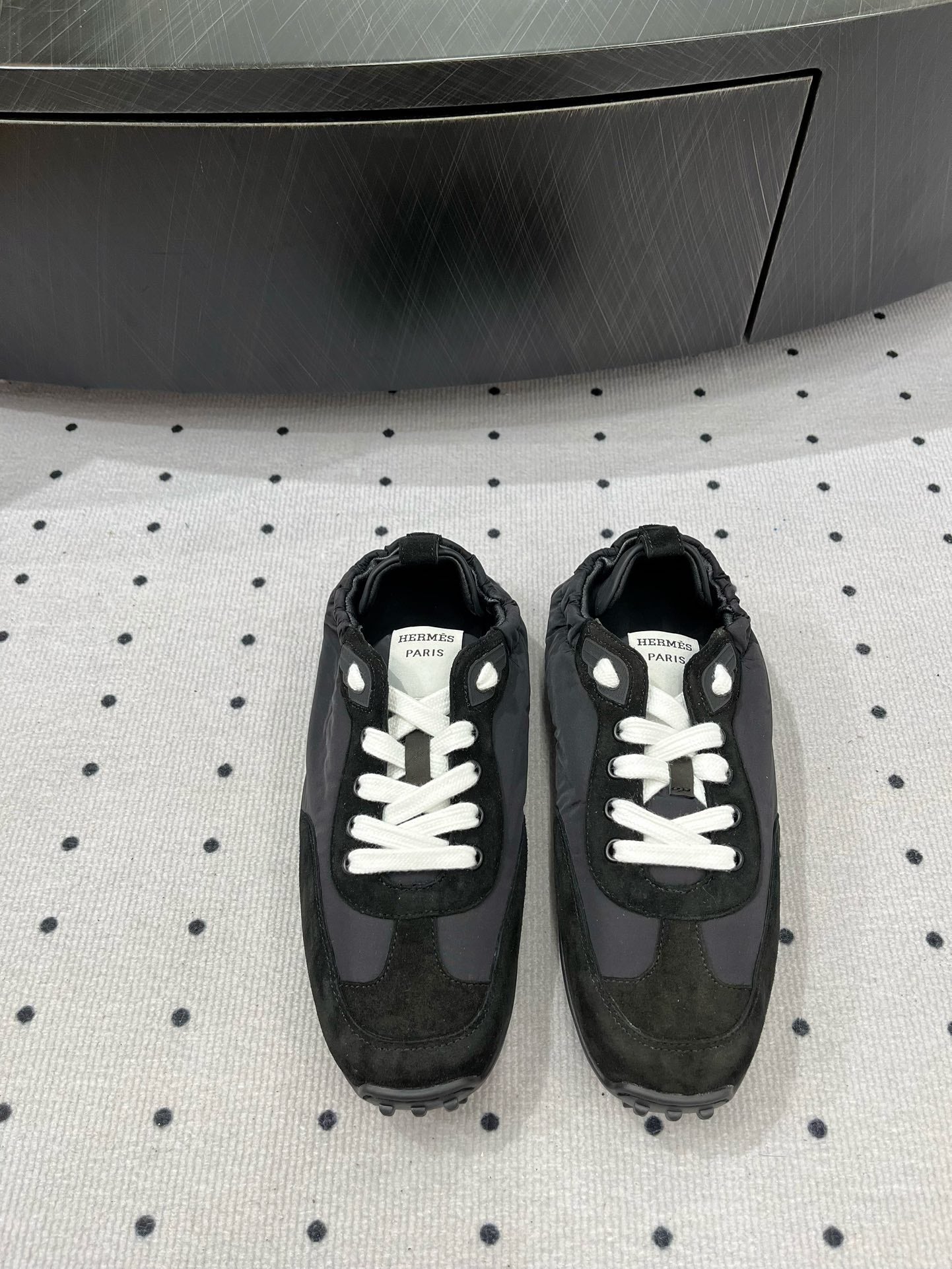 HERMES TRAIL SNEAKER IN BLACK SUEDE