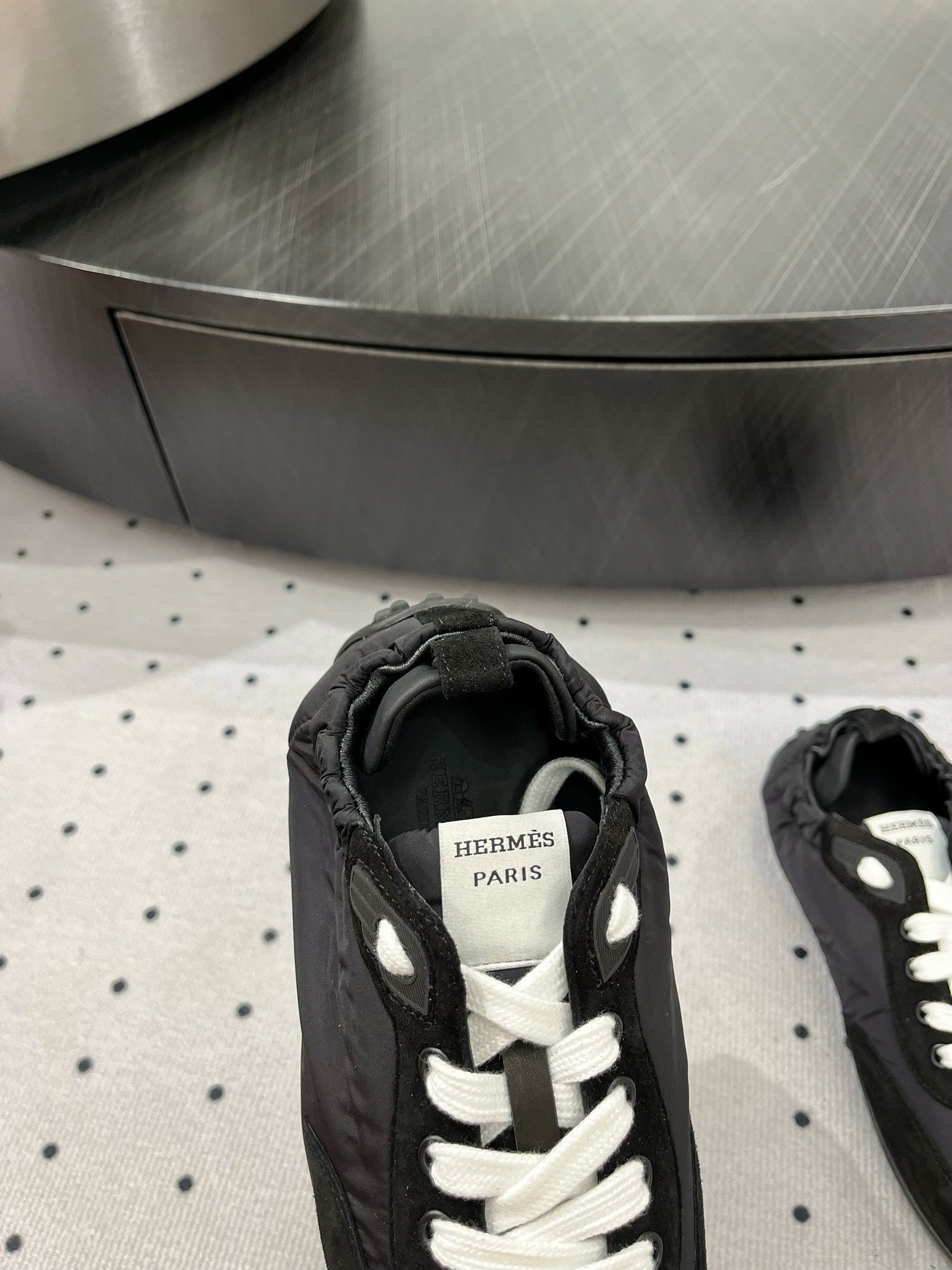 HERMES TRAIL SNEAKER IN BLACK SUEDE
