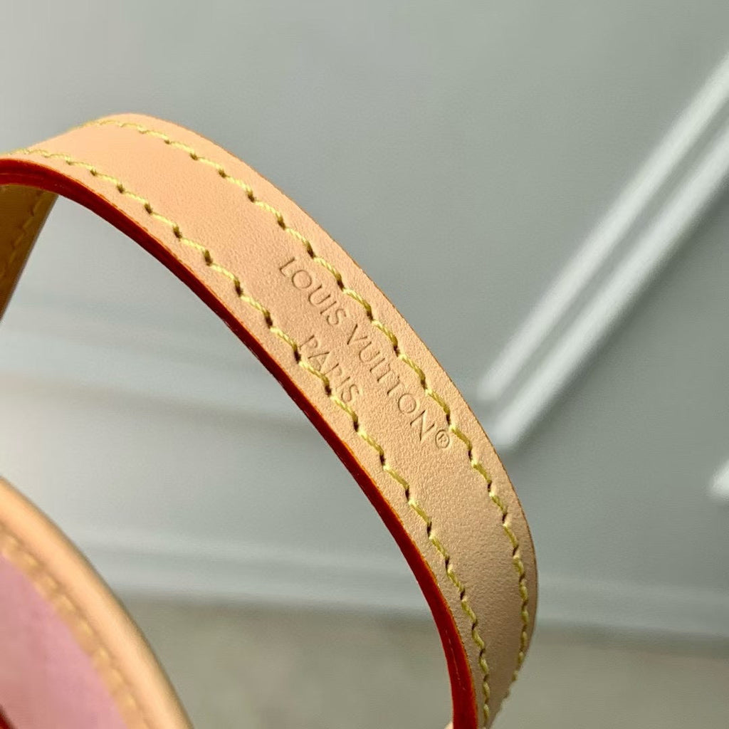 LOUIS VUITTON NANO BUCKET CHERRY BLOSSOM IN SAKURA BROWN MONOGRAM COATED CANVAS