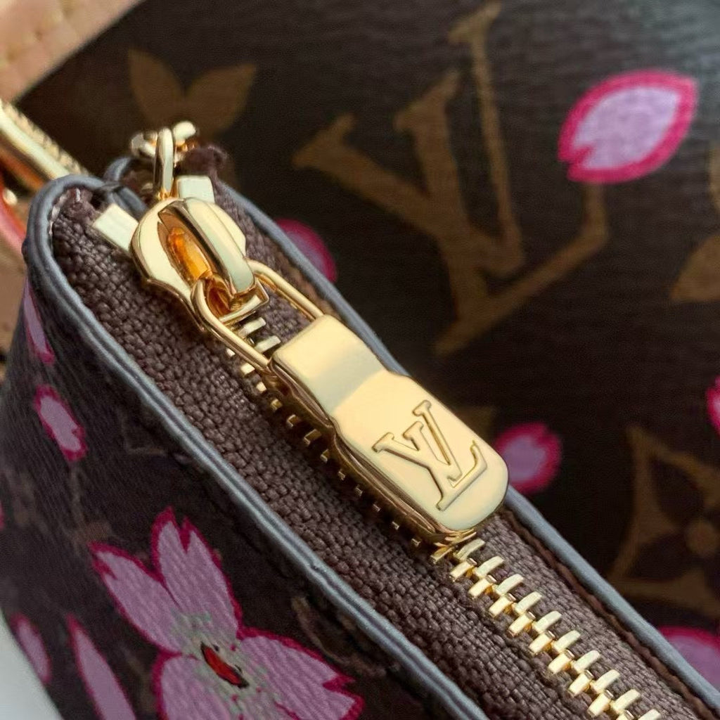 LOUIS VUITTON NANO BUCKET CHERRY BLOSSOM IN SAKURA BROWN MONOGRAM COATED CANVAS