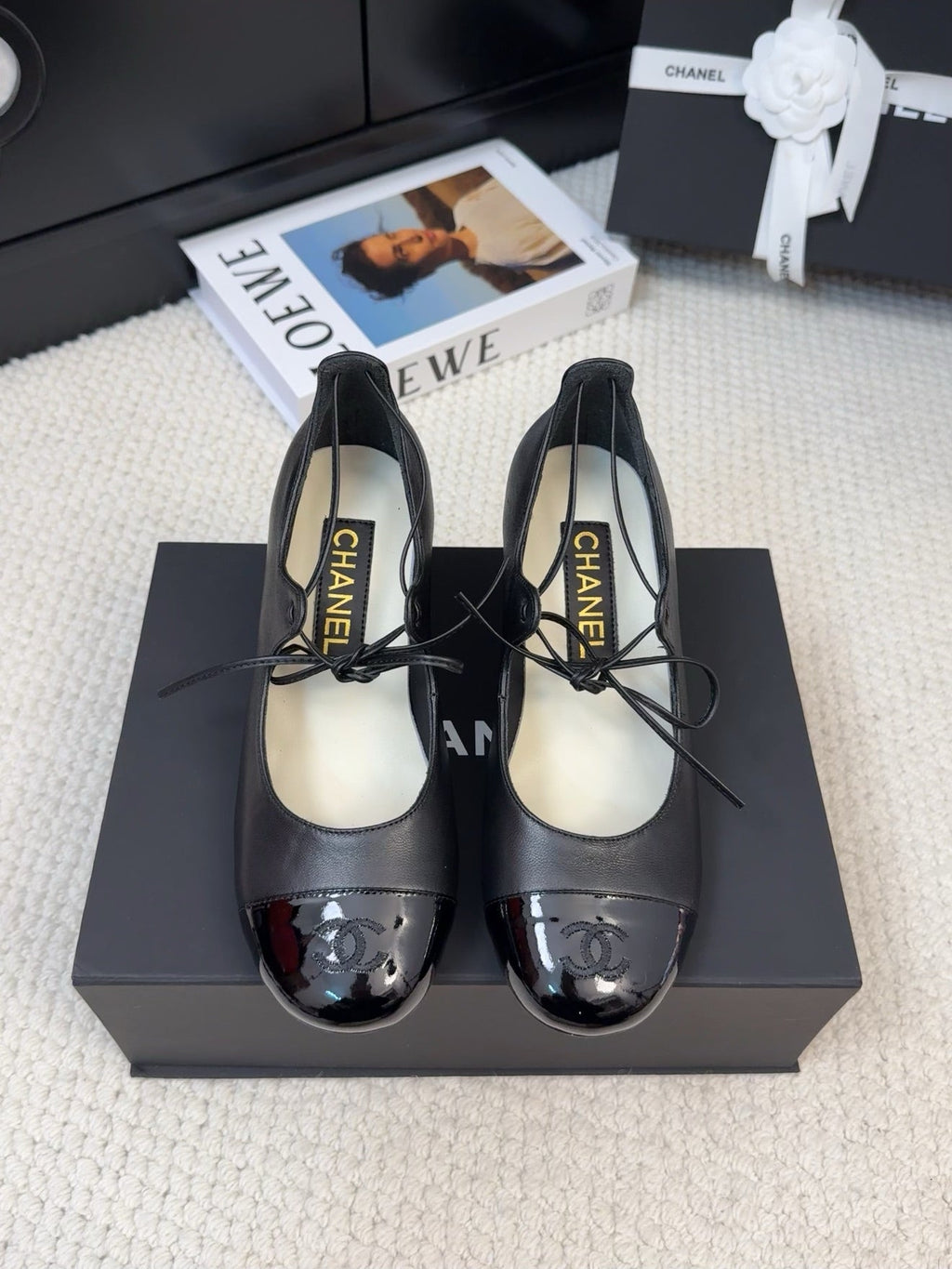 CHANEL MARY JANE PUMPS 55 MM IN BLACK LAMBSKIN
