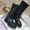 DIOR CD ZIPPER BUCKLE BOOTS IN BLACK CALFSKIN