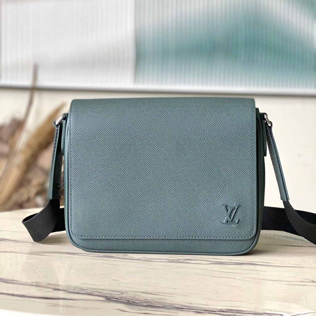 LOUIS VUITTON DISTRICT PM 26 IN CELESTE GREEN CALFSKIN