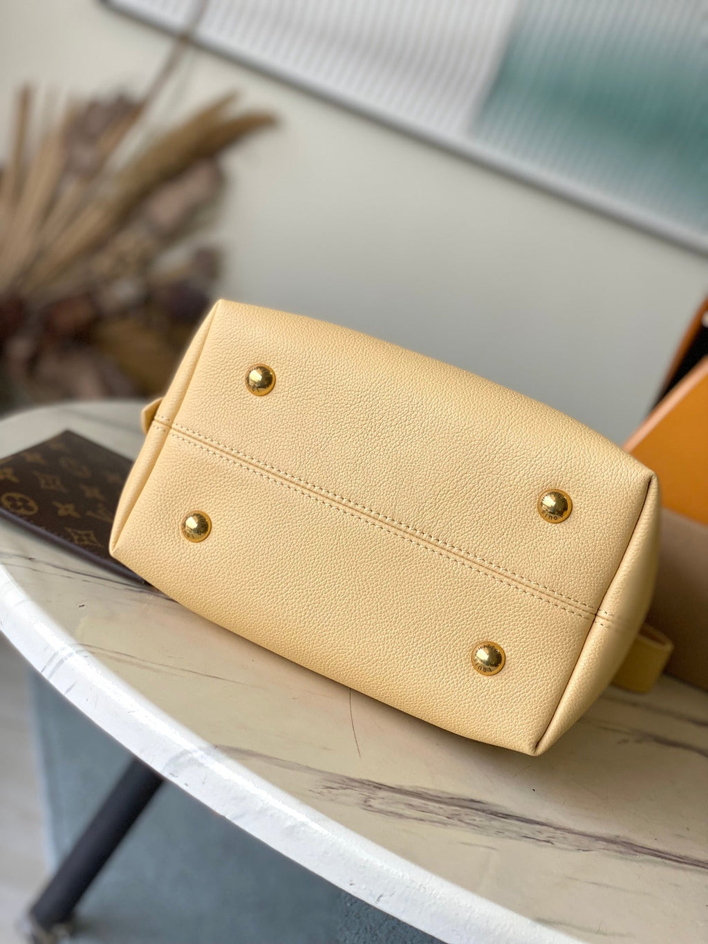 LOUIS VUITTON LOW KEY HOBO PM 28 IN URBAN YELLOW CALFSKIN GOLD BUCKLE