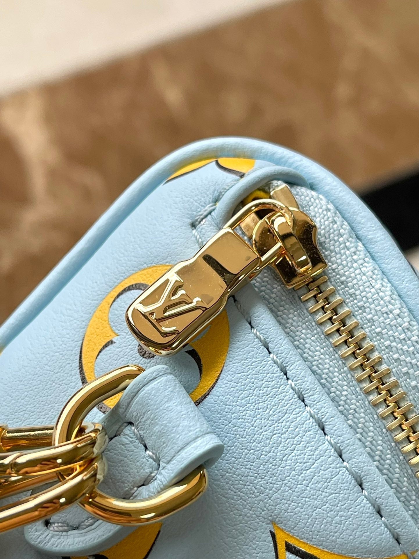 LOUIS VUITTON MINI BUMBAG 17 IN SKY YELLOW MONOGRAM CALFSKIN GOLD HARDWARE