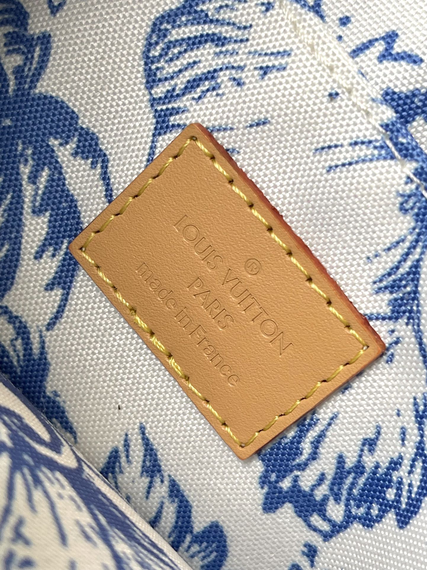 LOUIS VUITTON MULTI POCHETTE ACCESSOIRES 24 IN LAGOON BLUE MONOGRAM TILES CANVAS GOLD HARDWARE