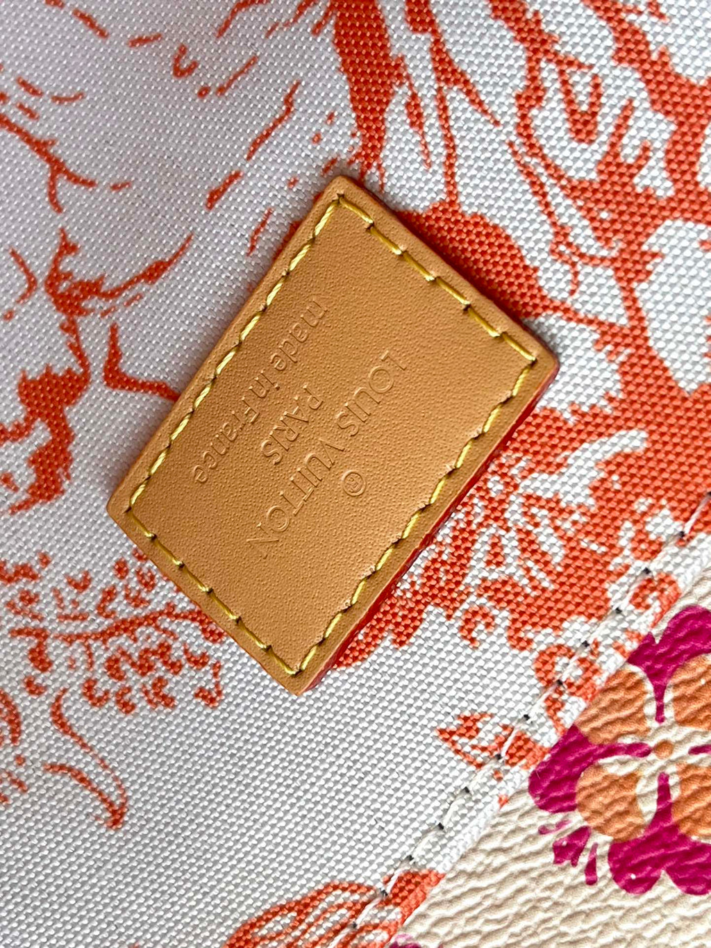 LOUIS VUITTON POCHETTE MÉTIS 25 IN CORAL MONOGRAM TILES CANVAS GOLD HARDWARE