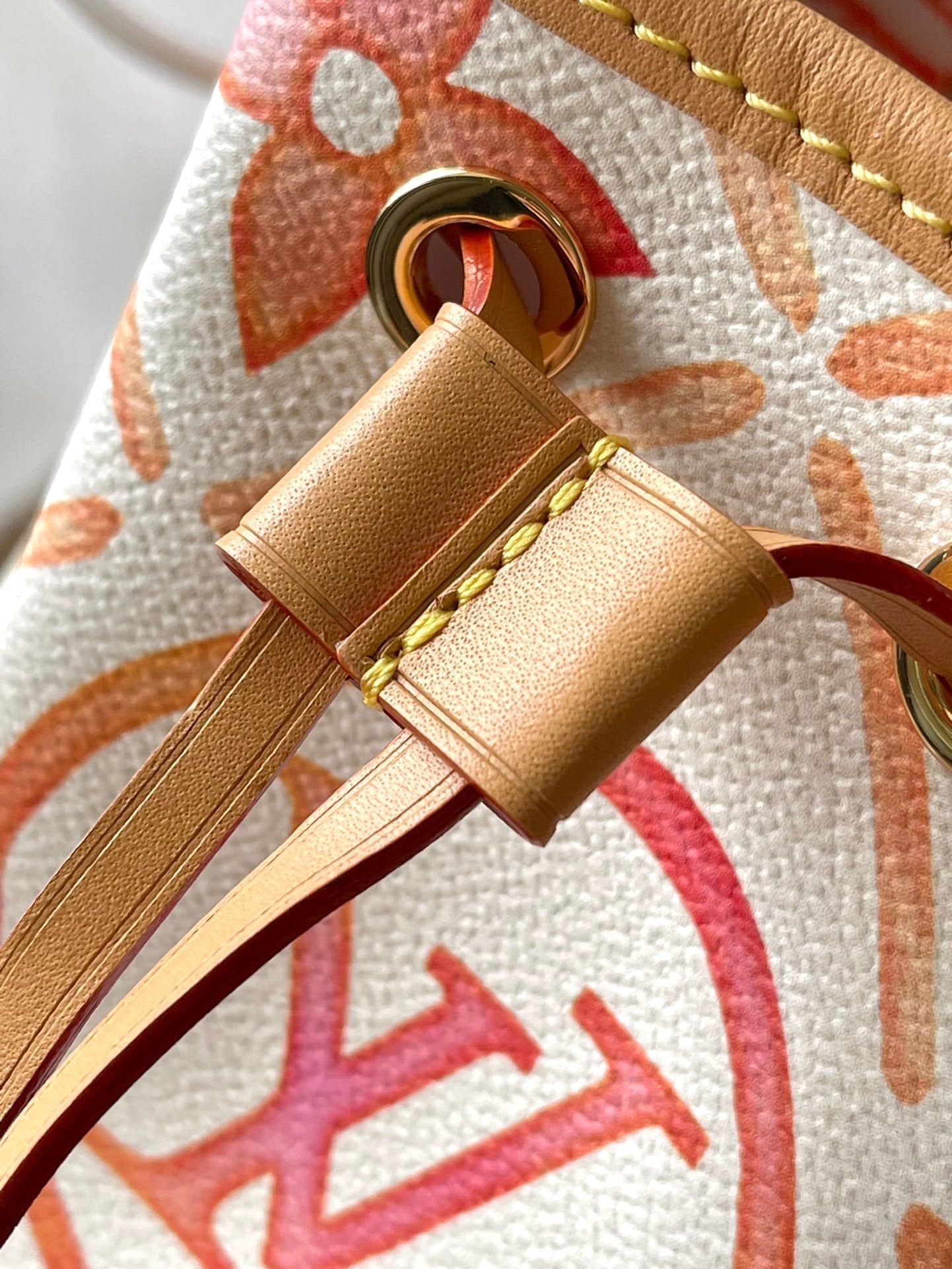 LOUIS VUITTON NANO NOÉ 16 IN CORAL MONOGRAM TILES CANVAS