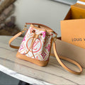LOUIS VUITTON NANO NOÉ 16 IN CORAL MONOGRAM TILES CANVAS