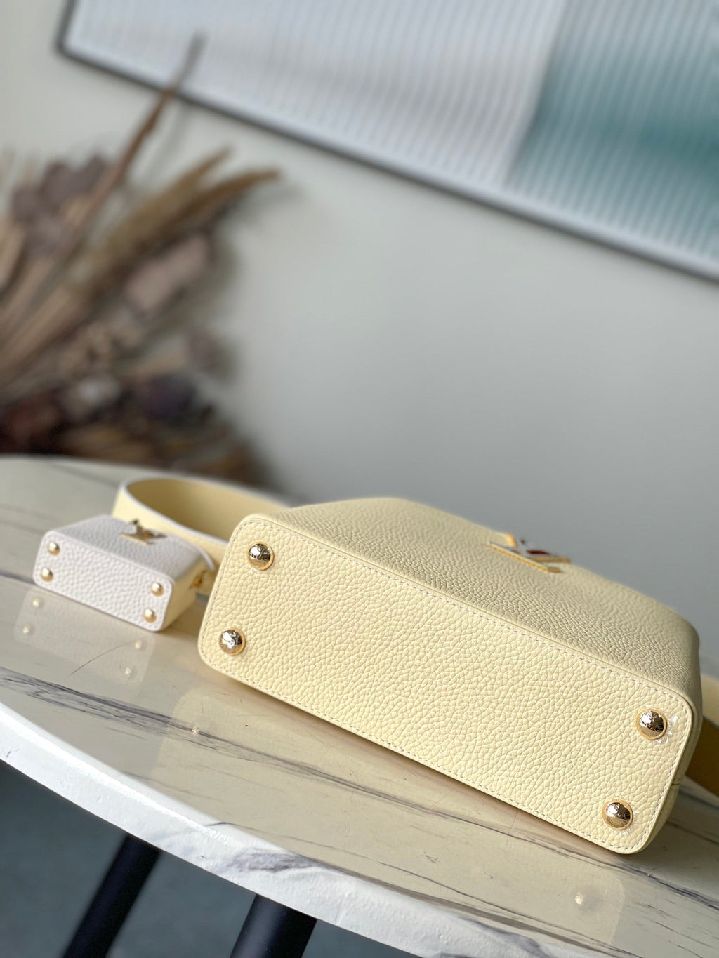LOUIS VUITTON CAPUCINES BB 26 IN BANANA YELLOW TAURILLON