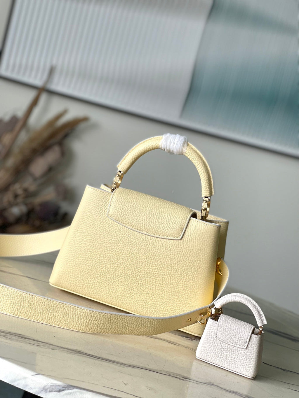 LOUIS VUITTON CAPUCINES BB 26 IN BANANA YELLOW TAURILLON