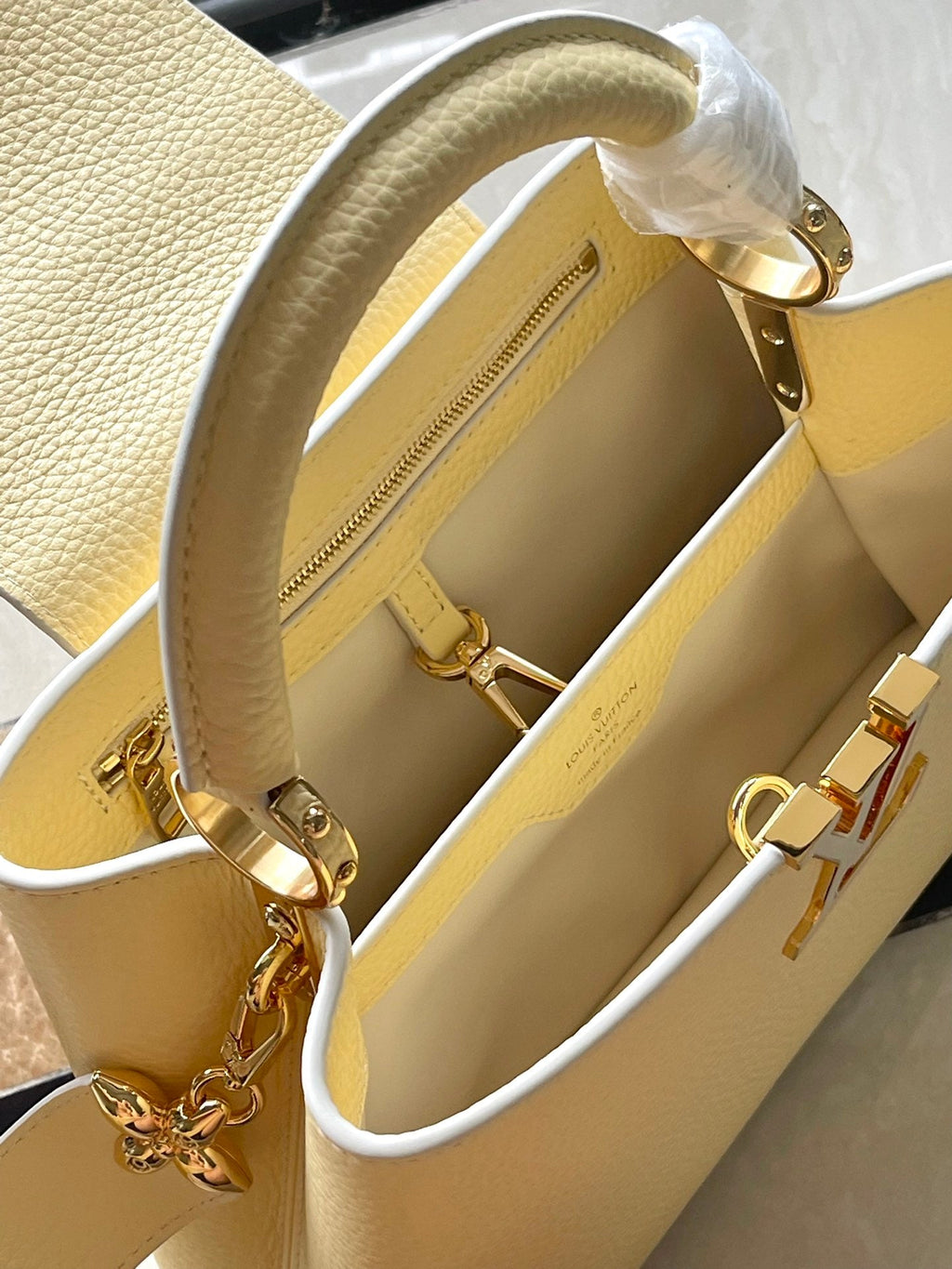 LOUIS VUITTON CAPUCINES BB 26 IN BANANA YELLOW TAURILLON