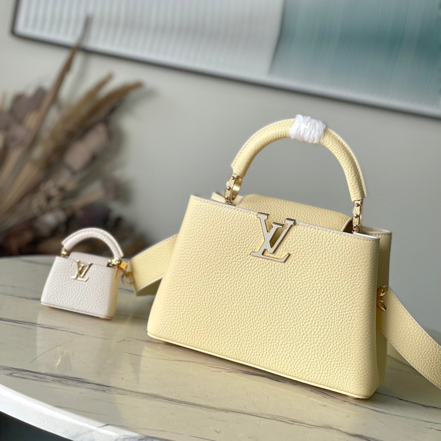 LOUIS VUITTON CAPUCINES BB 26 IN BANANA YELLOW TAURILLON