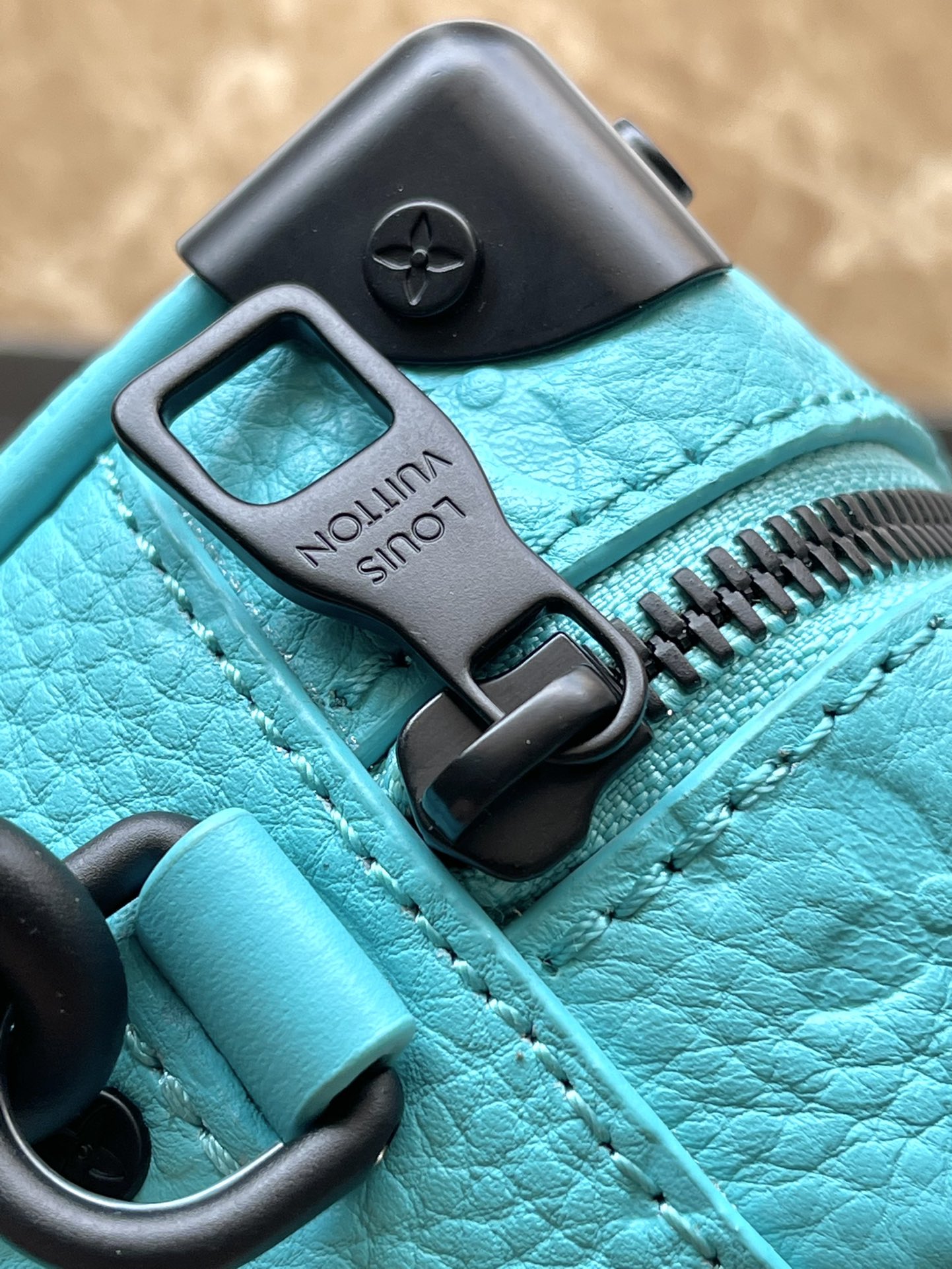 LOUIS VUITTON MINI SOFT TRUNK 18 IN TURQUOISE BLUE TAURILLON