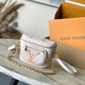 LOUIS VUITTON MINI BUMBAG 17 IN WHITE ORANGE MONOGRAM EMPREINTE LEATHER GOLD HARDWARE