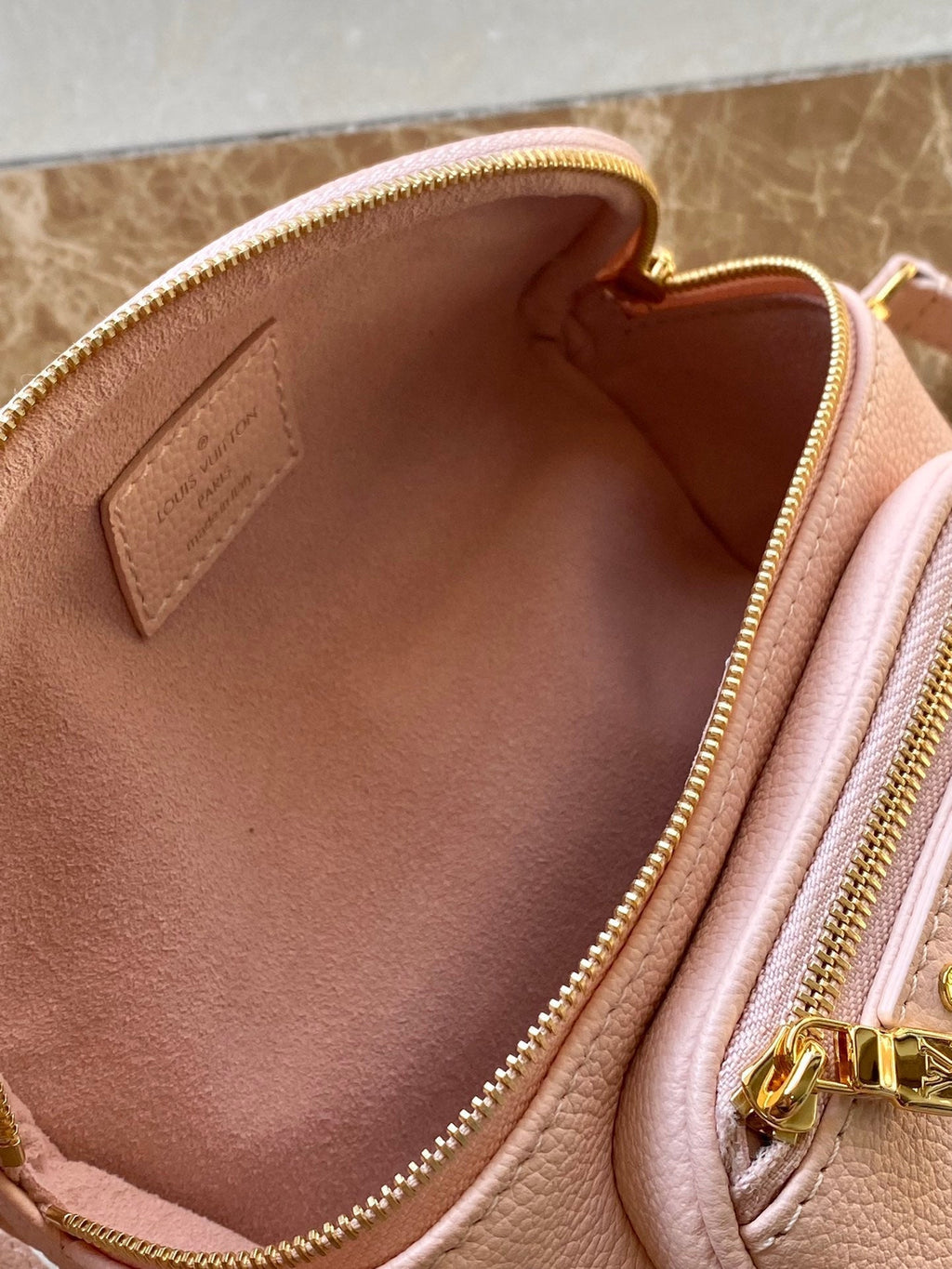 LOUIS VUITTON MINI BUMBAG 17 IN GRADIENT PINK MONOGRAM EMPREINTE LEATHER GOLD HARDWARE