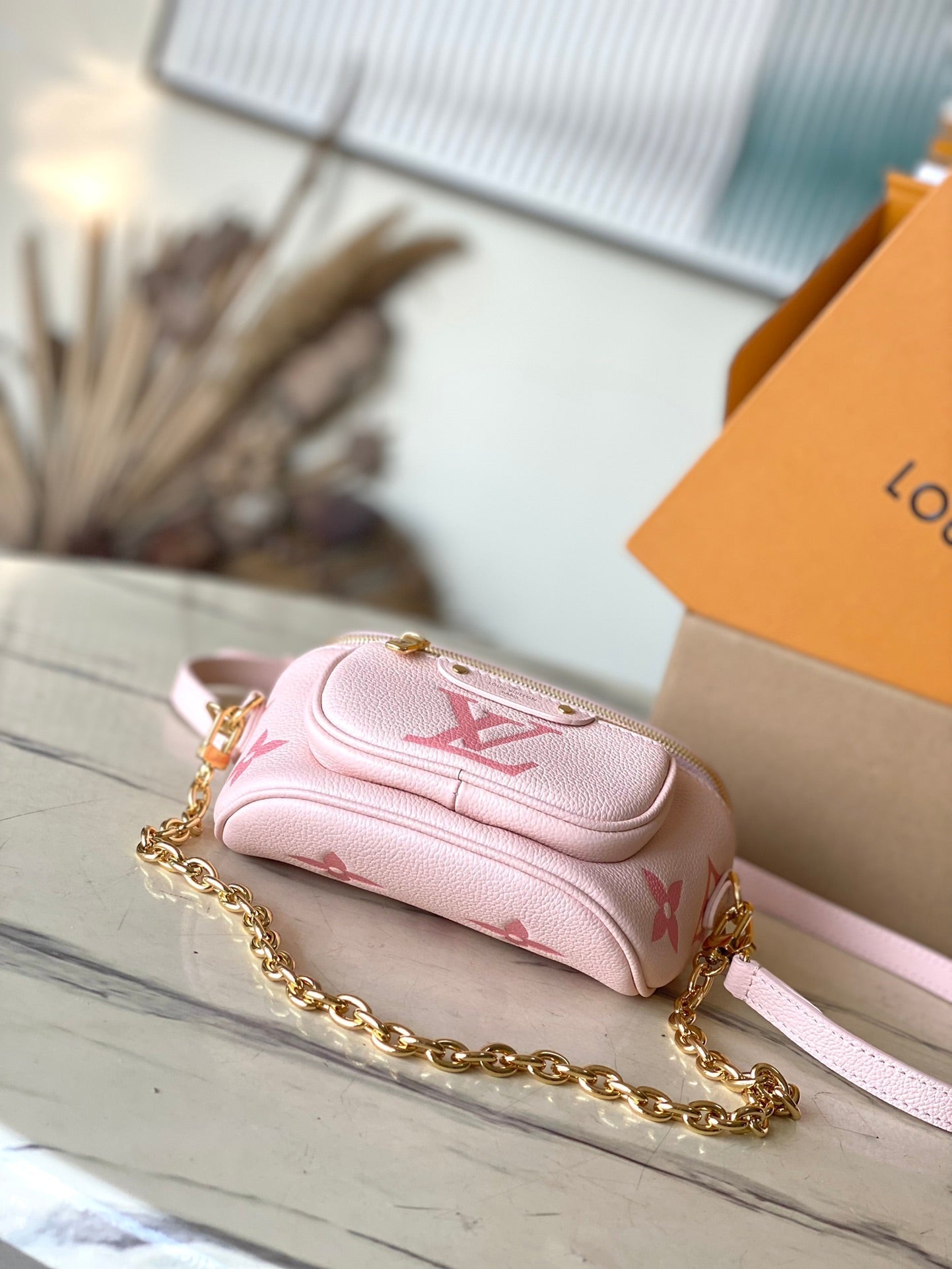 LOUIS VUITTON MINI BUMBAG 17 IN GRADIENT PINK MONOGRAM EMPREINTE LEATHER GOLD HARDWARE