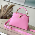 LOUIS VUITTON CAPUCINES BB 26 IN MARSHMALLOW PINK TAURILLON GOLD HARDWARE