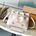 LOUIS VUITTON BUNDLE 28 IN WHITE ORANGE MONOGRAM EMPREINTE LEATHER GOLD HARDWARE