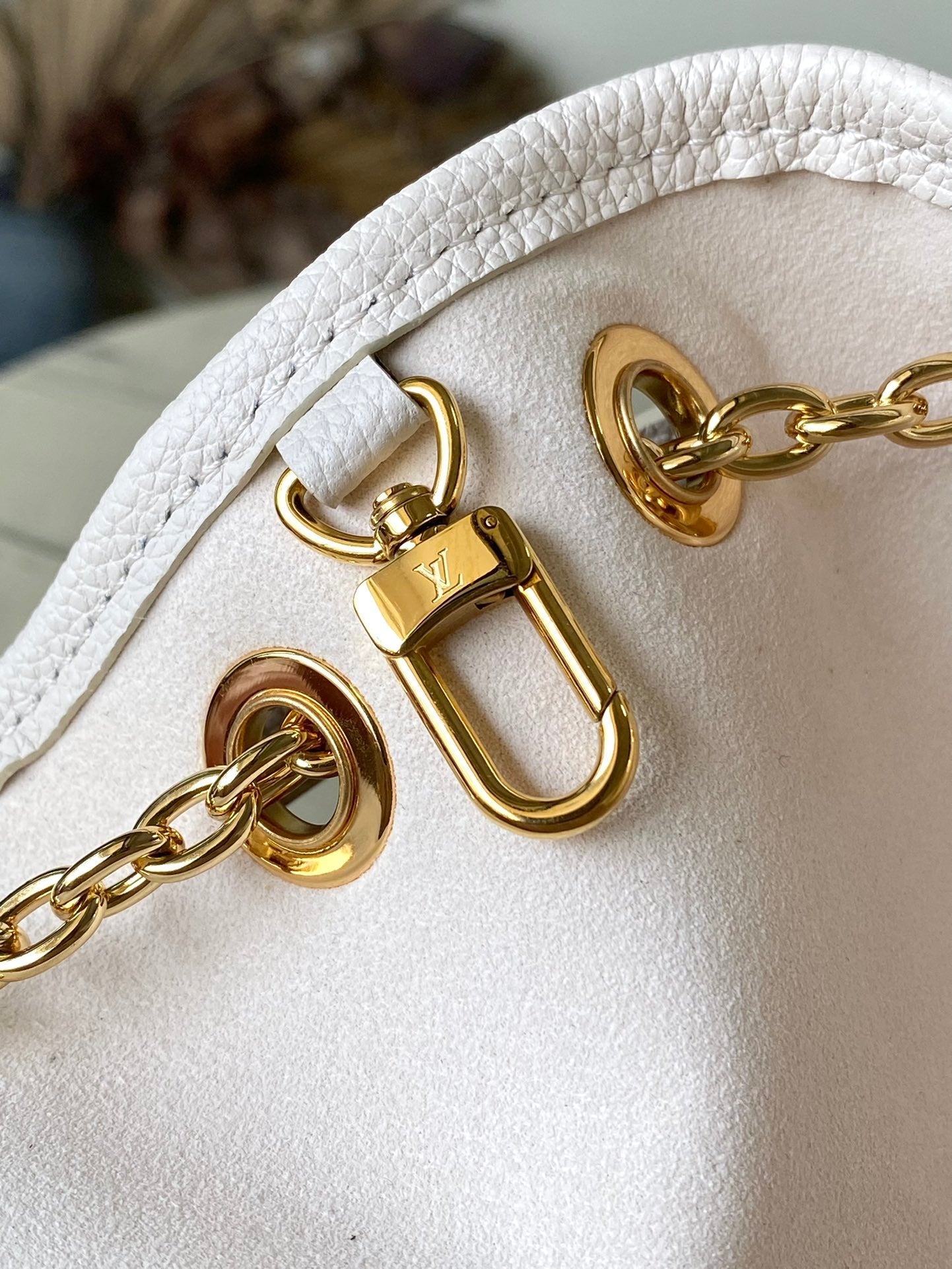LOUIS VUITTON BUNDLE 28 IN WHITE ORANGE MONOGRAM EMPREINTE LEATHER GOLD HARDWARE