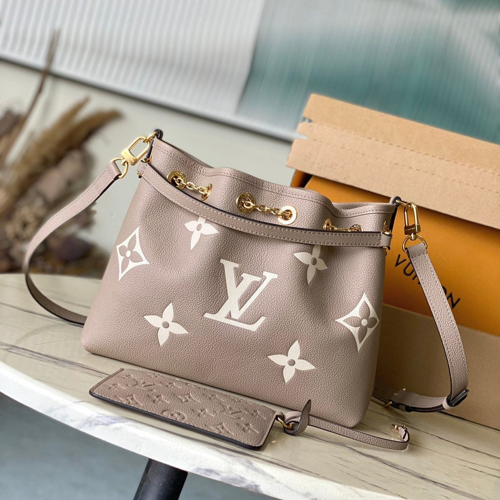 LOUIS VUITTON BUNDLE 28 IN TOURTERELLE WHITE MONOGRAM EMPREINTE LEATHER GOLD HARDWARE