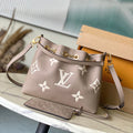 LOUIS VUITTON BUNDLE 28 IN TOURTERELLE WHITE MONOGRAM EMPREINTE LEATHER GOLD HARDWARE