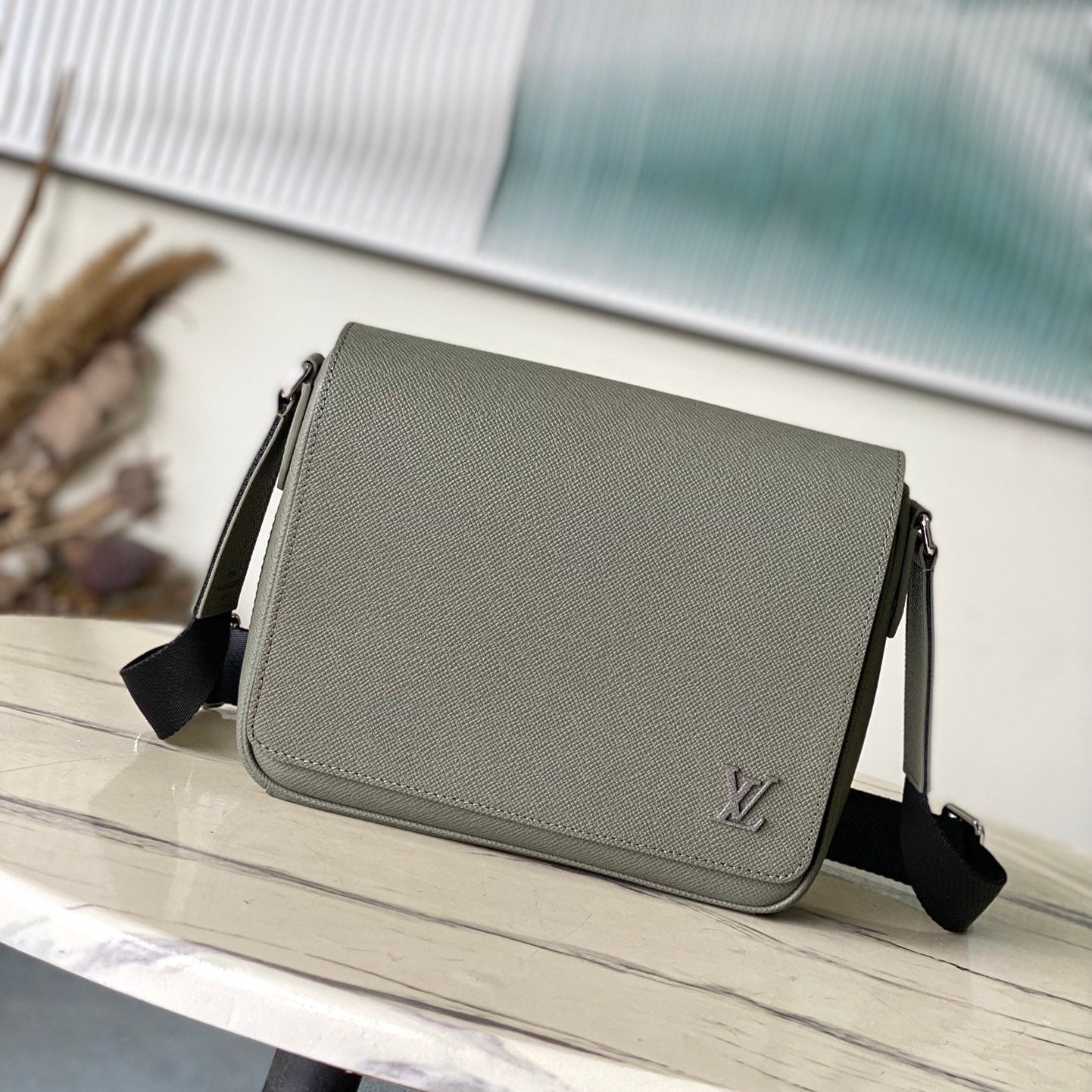 LOUIS VUITTON DISTRICT PM 26 IN KHAKI GREEN CALFSKIN