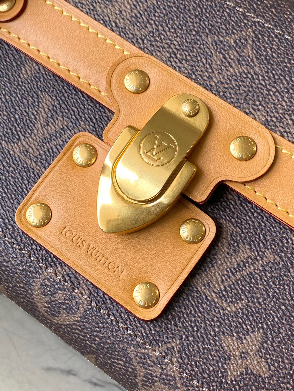 LOUIS VUITTON SOUL TRUNK 19 IN BROWN MONOGRAM DUST CANVAS GOLD HARDWARE
