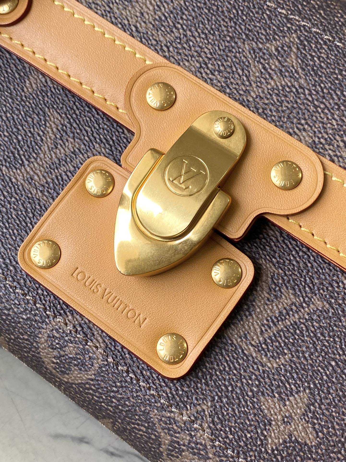 LOUIS VUITTON SOUL TRUNK 19 IN BROWN MONOGRAM DUST CANVAS GOLD HARDWARE
