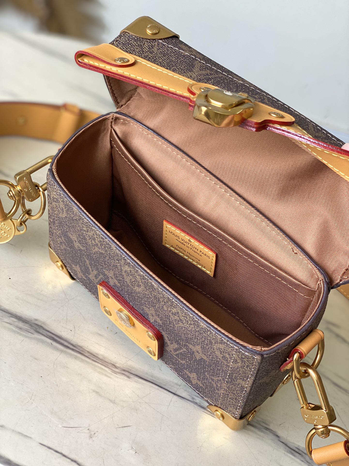LOUIS VUITTON SOUL TRUNK 19 IN BROWN MONOGRAM DUST CANVAS GOLD HARDWARE