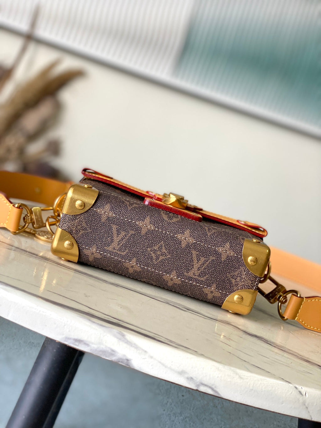 LOUIS VUITTON SOUL TRUNK 19 IN BROWN MONOGRAM DUST CANVAS GOLD HARDWARE
