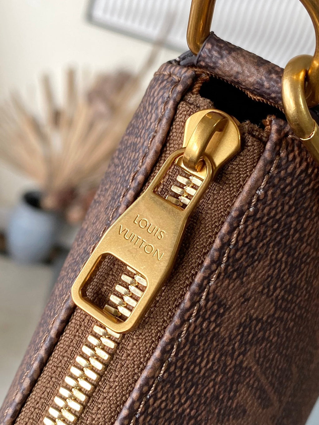 LOUIS VUITTON POCHETTE ACCESSOIRE XL 28 IN BROWN MONOGRAM DUST CANVAS