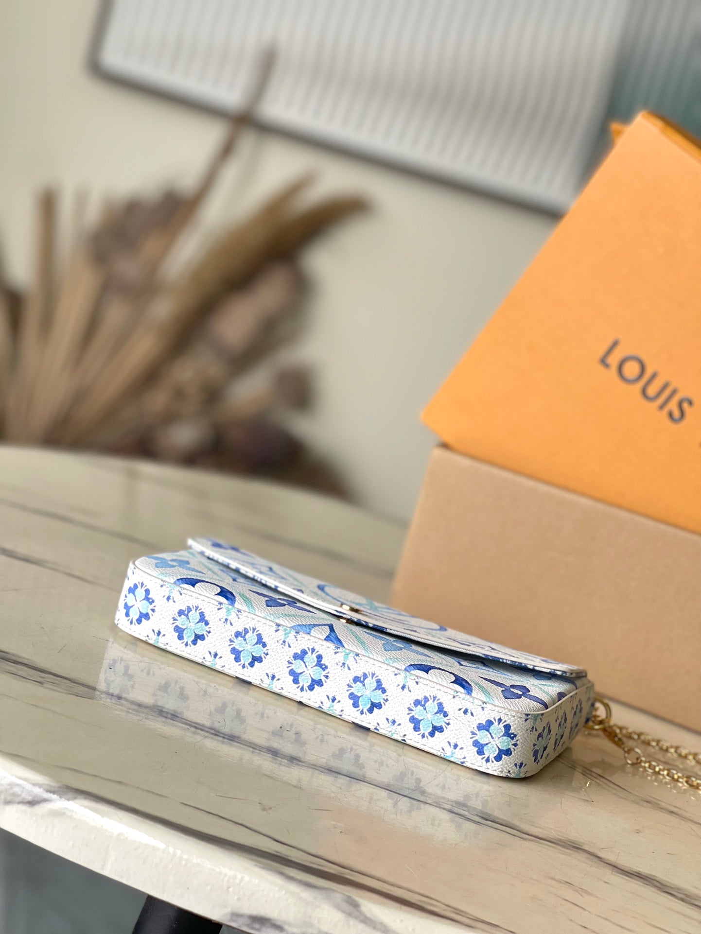 LOUIS VUITTON FÉLICIE POCHETTE 21 IN LAGOON BLUE MONOGRAM TILES CANVAS