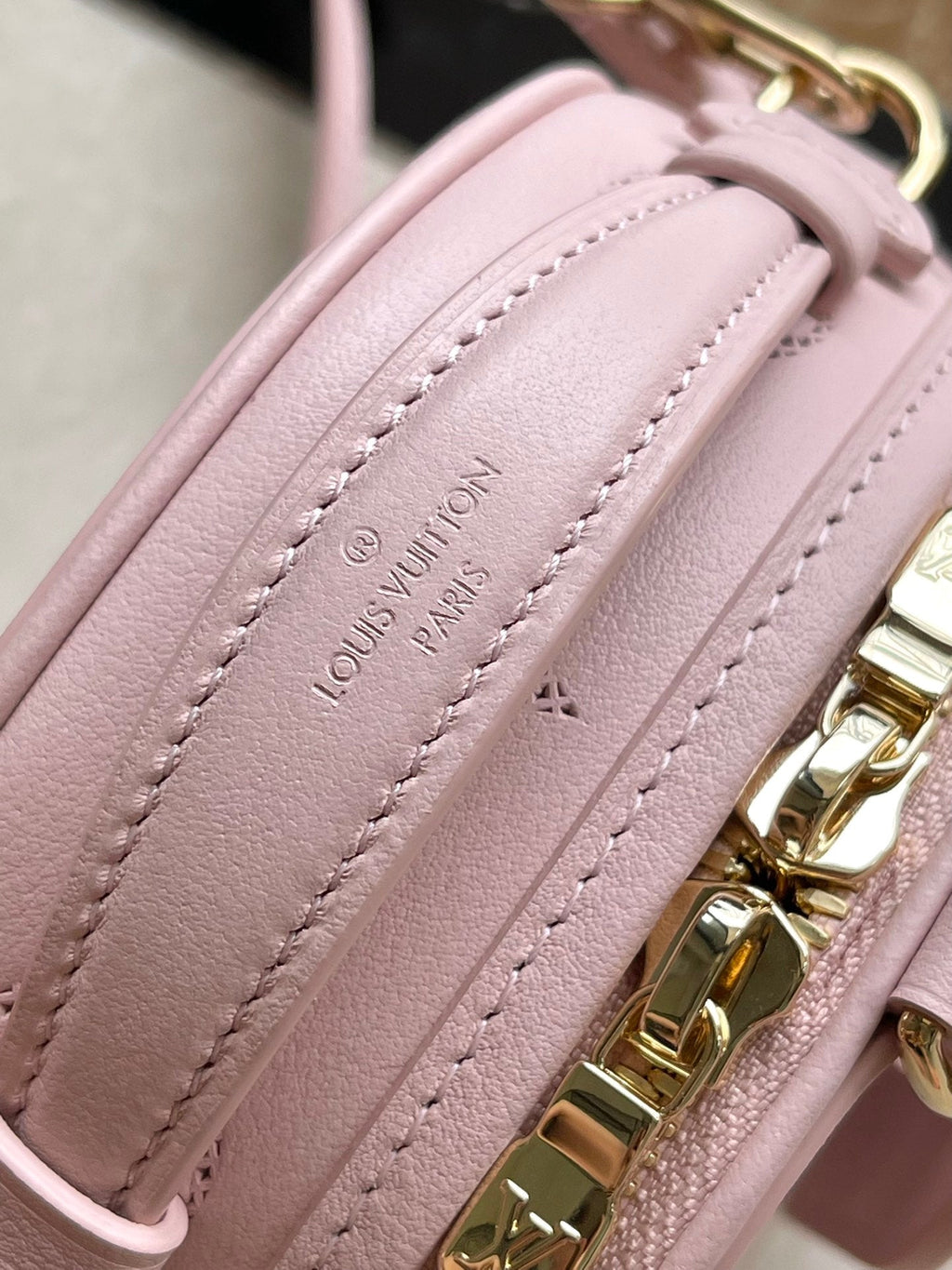 LOUIS VUITTON MINI BOITE CHAPEAU 13 IN LIGHT PINK MONOGRAM PERFORATED CALFSKIN