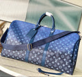 LOUIS VUITTON KEEPALL BANDOULIÈRE 55 IN NAVY GREEN MONOGRAM GRADIENT CANVAS