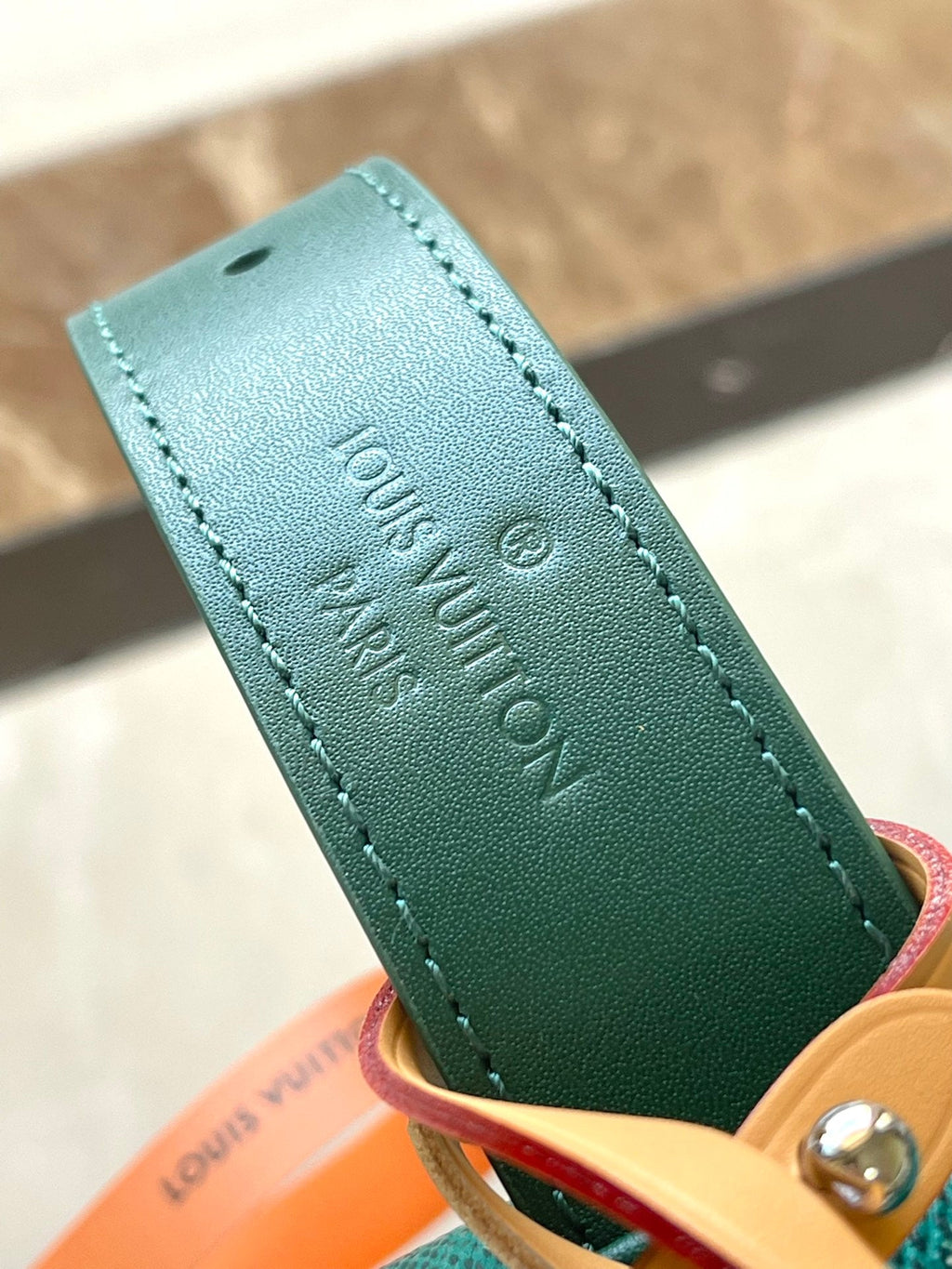 LOUIS VUITTON LOCKER DOPP KIT 28 IN GREEN MONOGRAM HERITAGE CANVAS