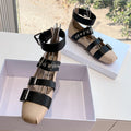 DIOR PUNK BALLET FLAT IN BLACK MIX CAMEL BEIGE CALFSKIN