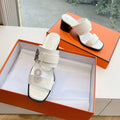 HERMES KUTE 60 SANDAL IN WHITE CALFSKIN