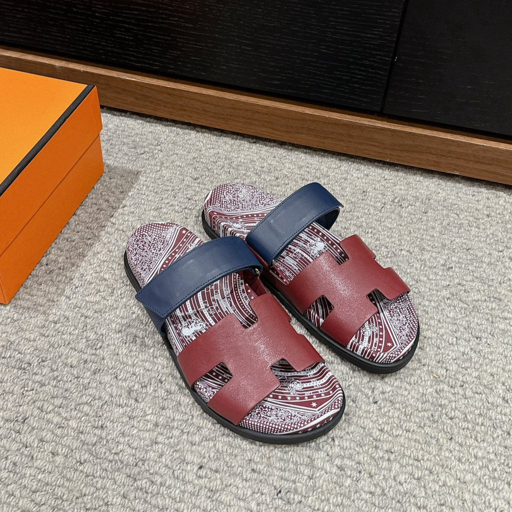 HERMES CHYPRE SANDAL BURNT UMBER CALFSKIN UNIQUE