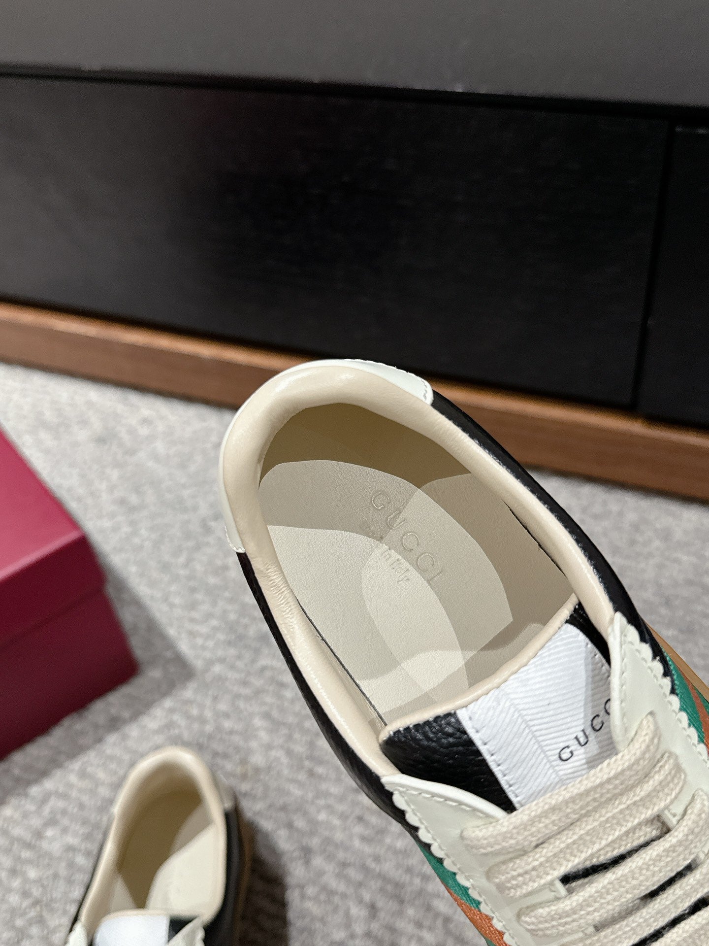 GUCCI & ADIDAS SNEAKER BLACK AND BROWN CALFSKIN