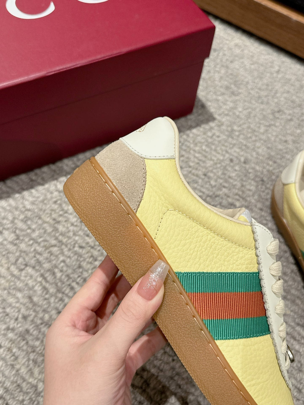 GUCCI & ADIDAS SNEAKER KHAKI CALFSKIN