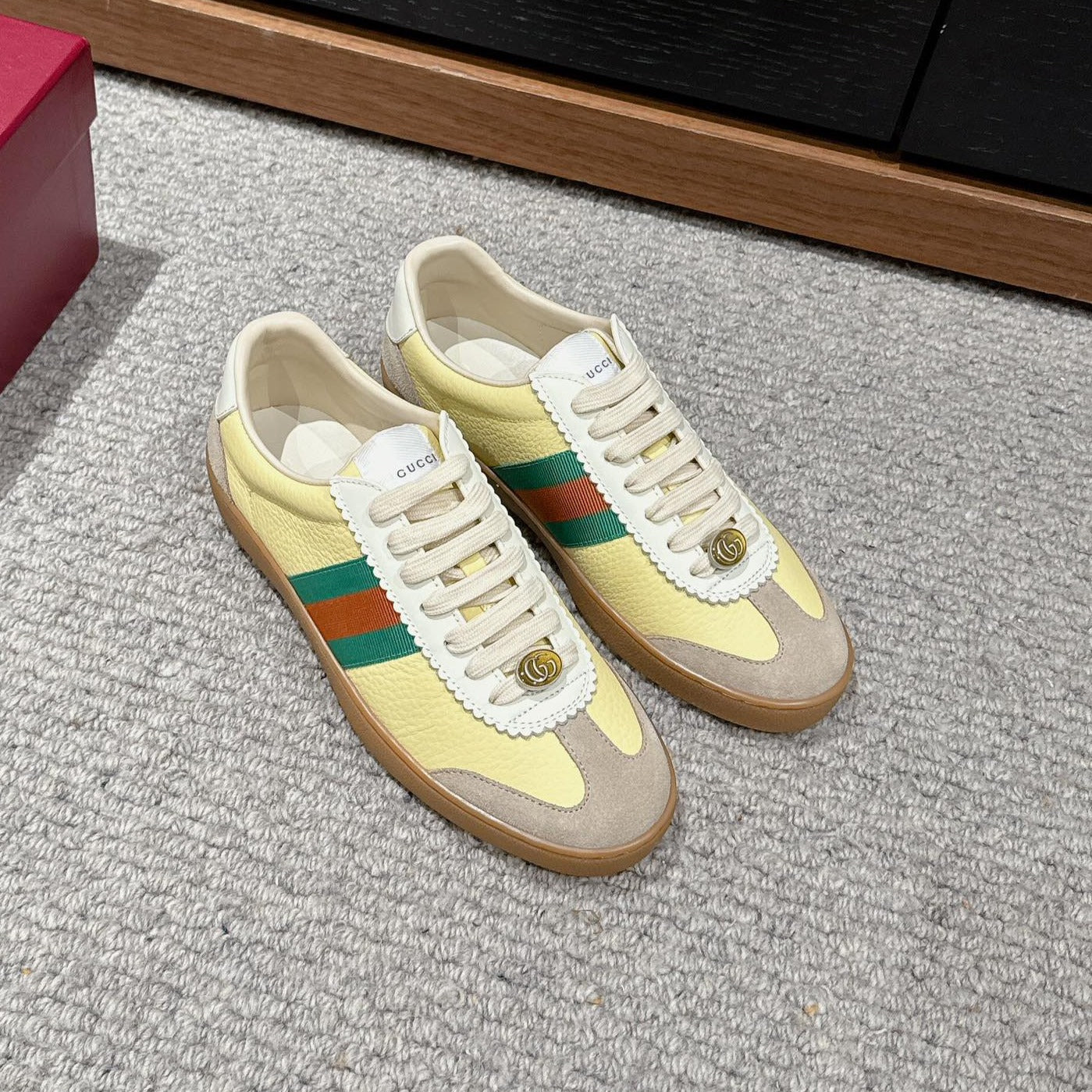 GUCCI & ADIDAS SNEAKER KHAKI CALFSKIN