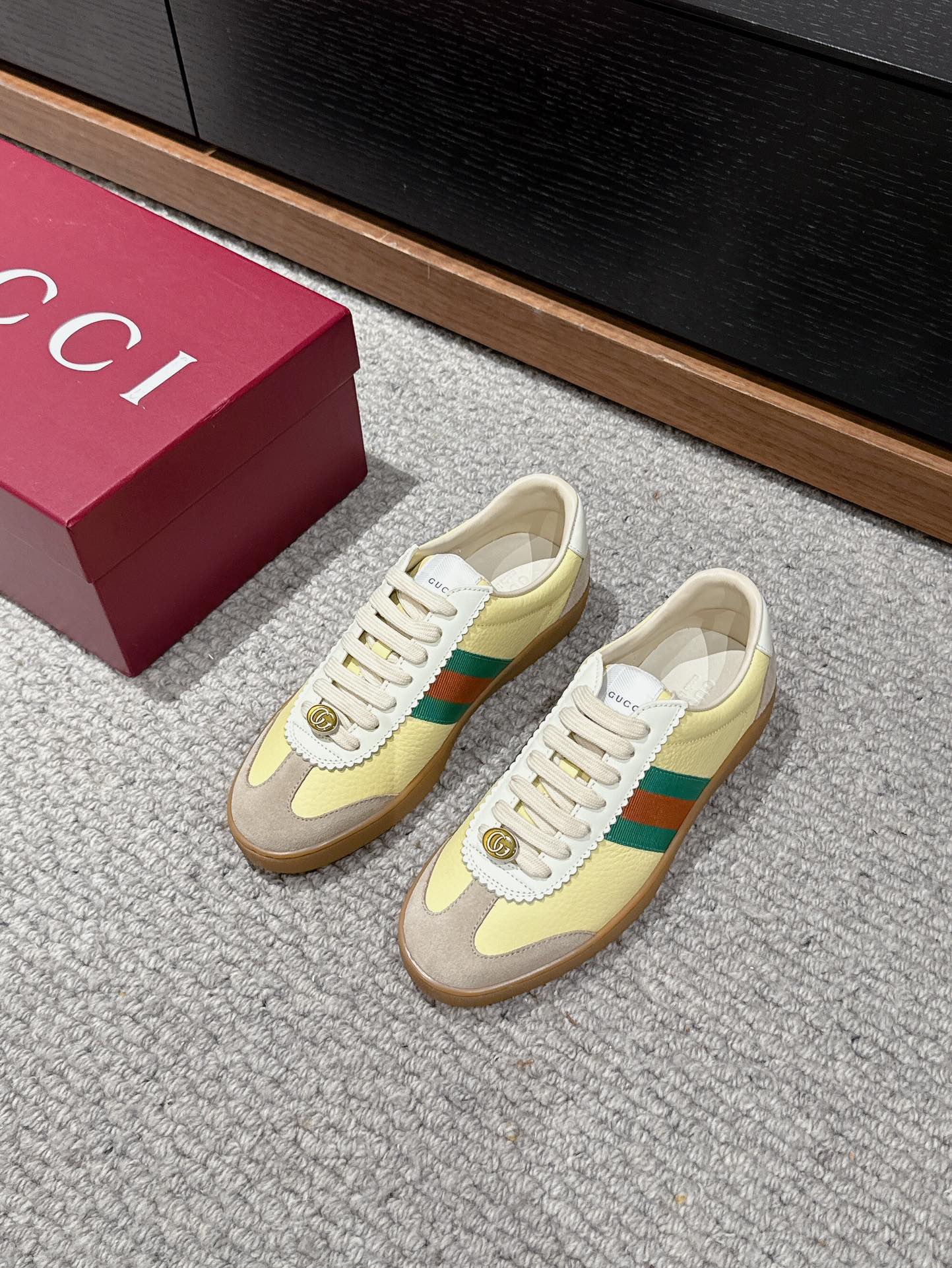 GUCCI & ADIDAS SNEAKER KHAKI CALFSKIN