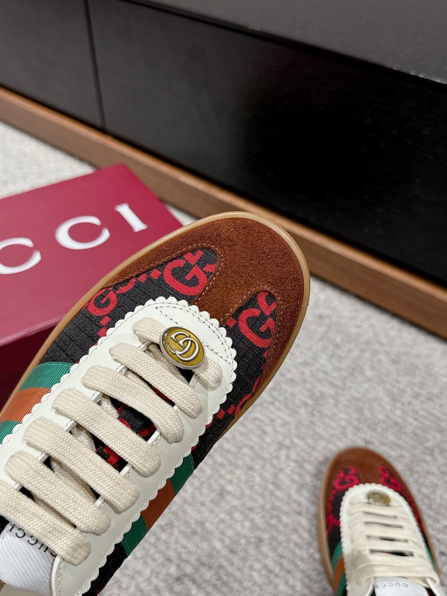 GUCCI & ADIDAS SNEAKER BROWN FABRIC