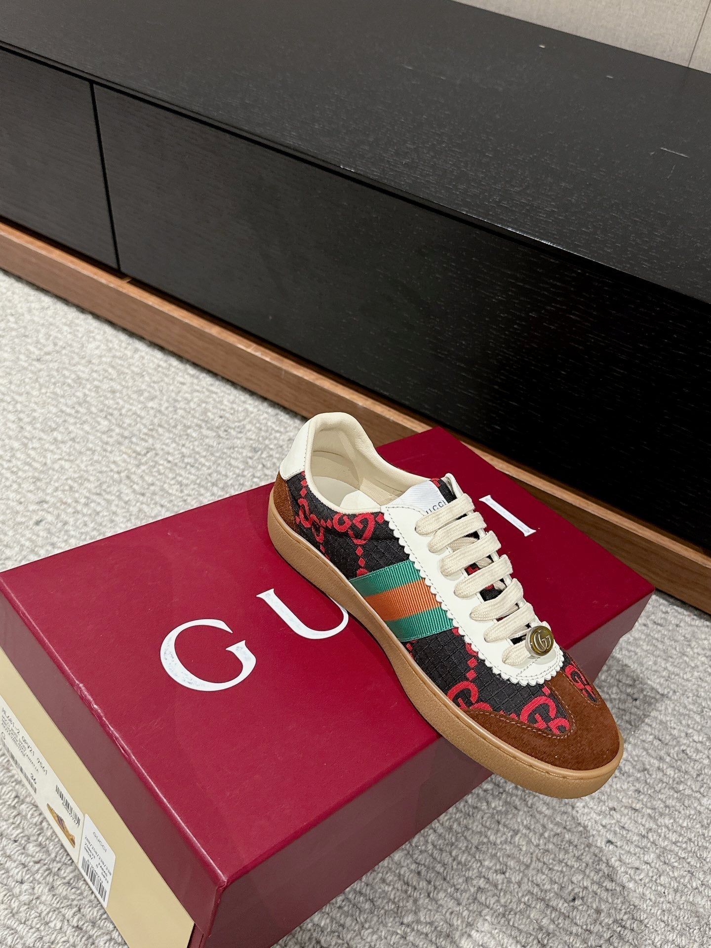 GUCCI & ADIDAS SNEAKER BROWN FABRIC