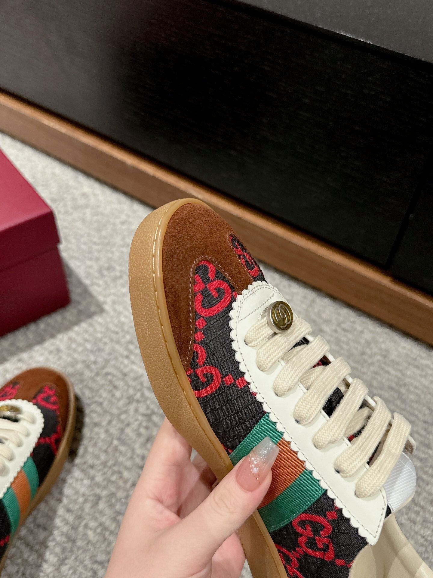 GUCCI & ADIDAS SNEAKER BROWN FABRIC
