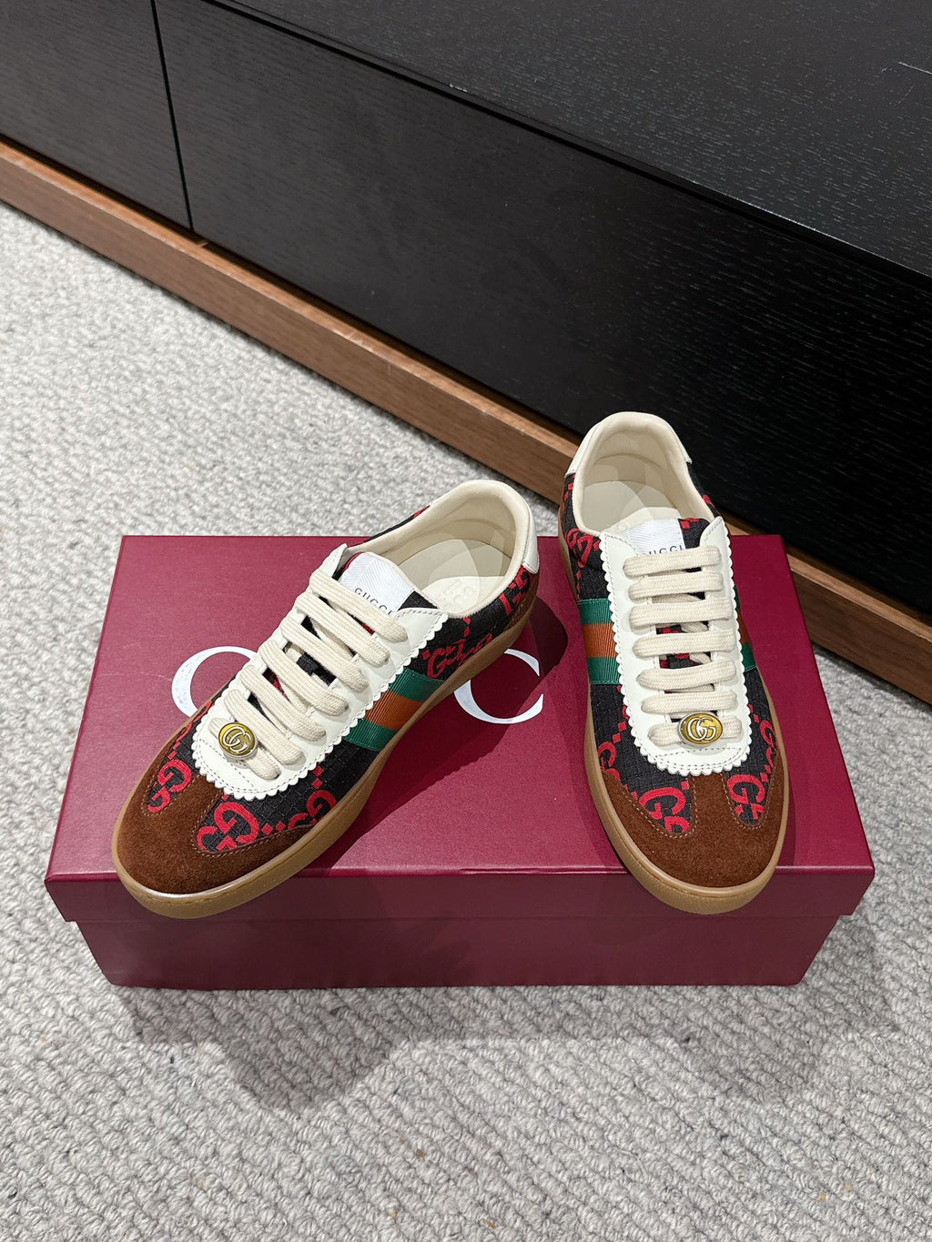 GUCCI & ADIDAS SNEAKER BROWN FABRIC