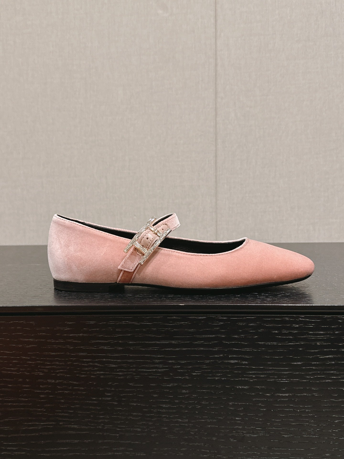 HERMES JANE BALLET FLAT PEACHY PINK VELVET